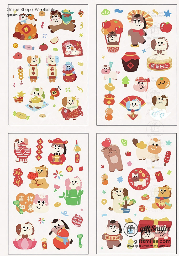 Matte Pvc New Year Foil Accents Assorted Sticker Set | KS-SA-4325