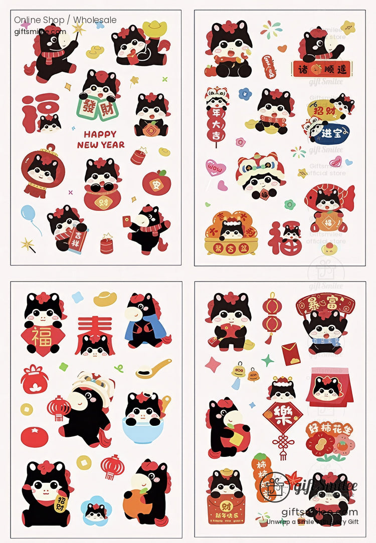 Matte Pvc New Year Foil Accents Assorted Sticker Set | KS-SA-4325