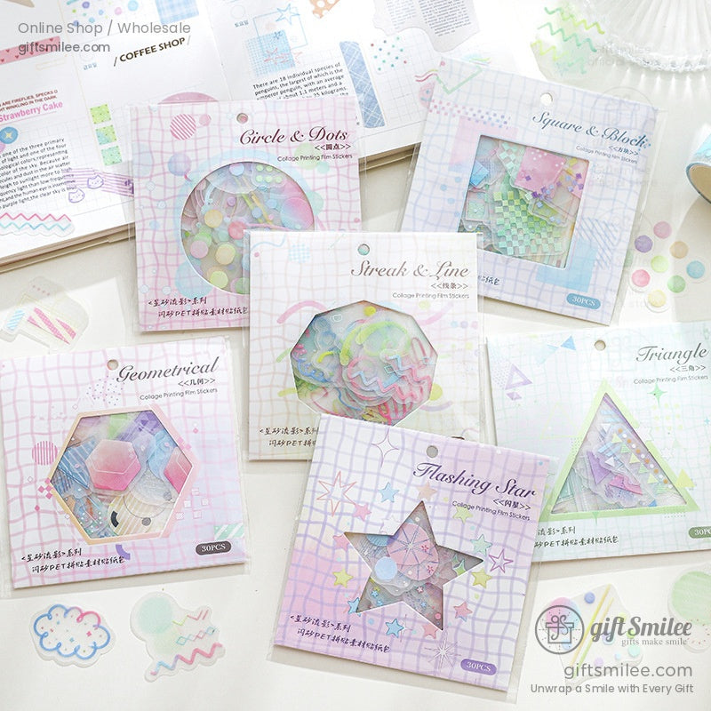 Frosted Pet Holographic Pastel Sticker Pack | KS-SA-4326