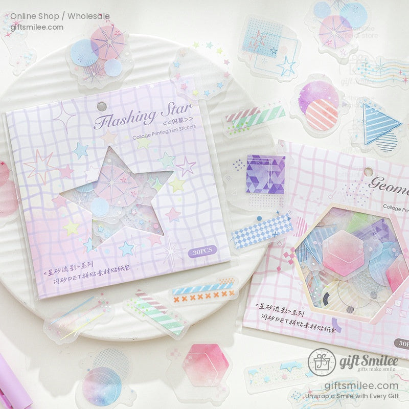 Frosted Pet Holographic Pastel Sticker Pack | KS-SA-4326