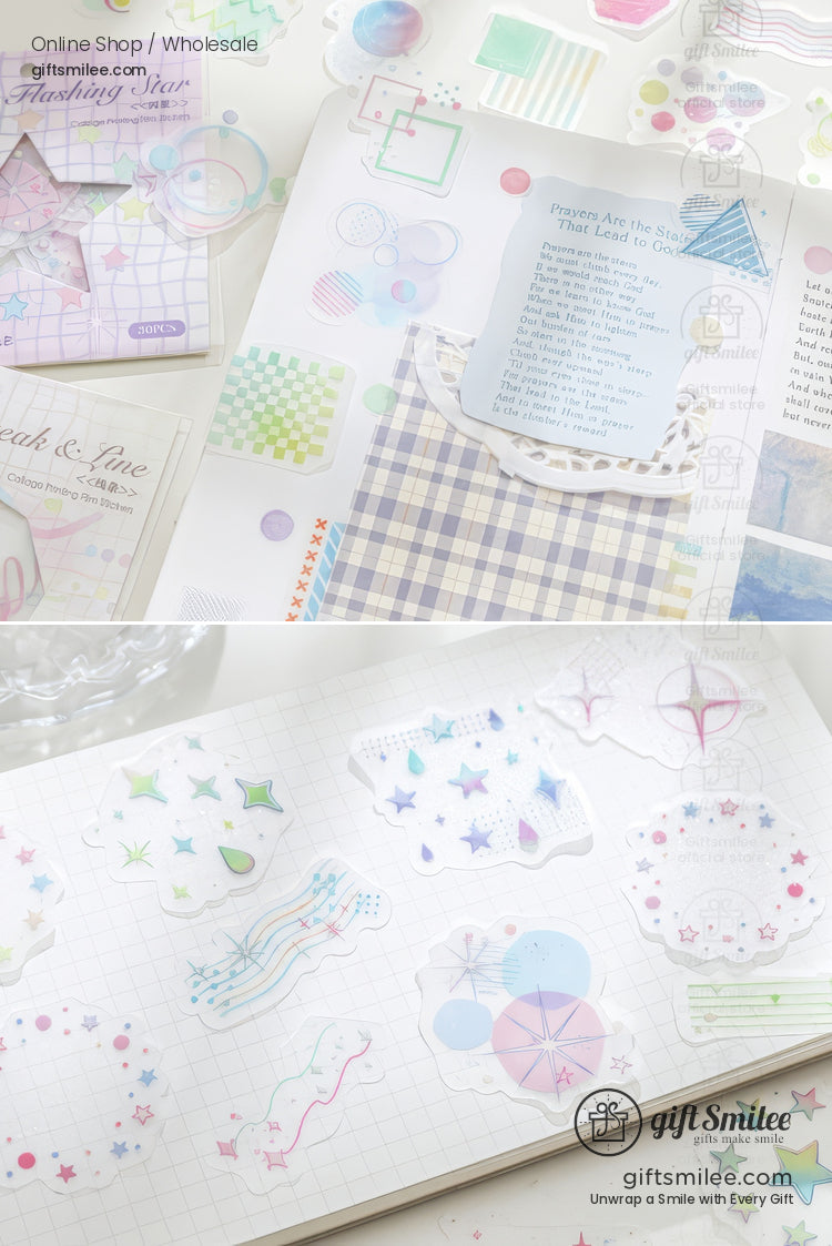 Frosted Pet Holographic Pastel Sticker Pack | KS-SA-4326