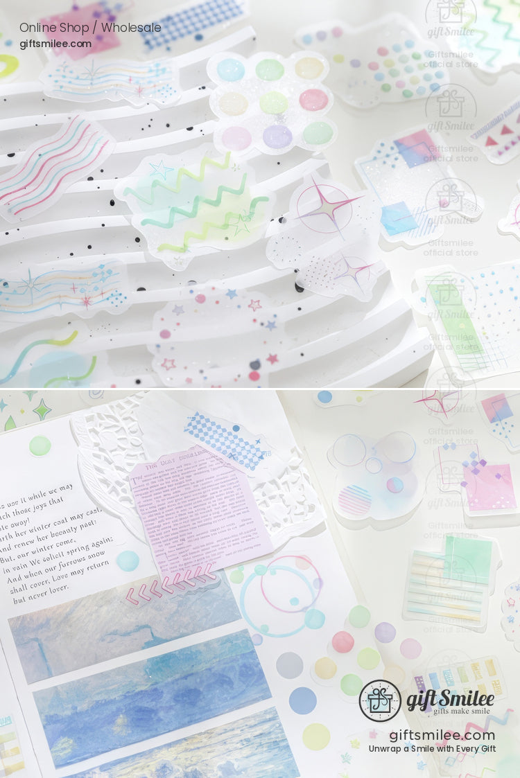 Frosted Pet Holographic Pastel Sticker Pack | KS-SA-4326