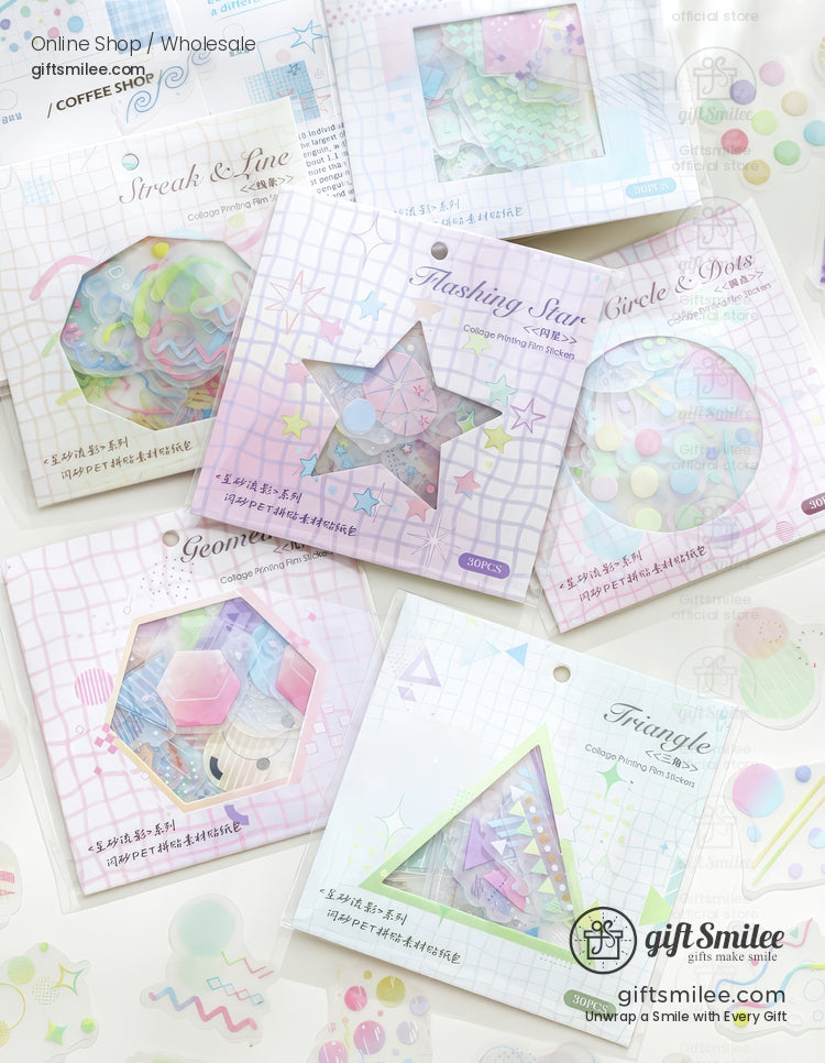 Frosted Pet Holographic Pastel Sticker Pack | KS-SA-4326