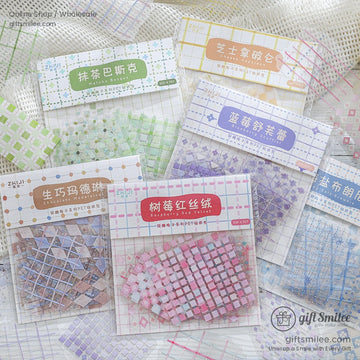 Translucent Pet Pastel Plaid Sticker Pack | KS-SA-4327