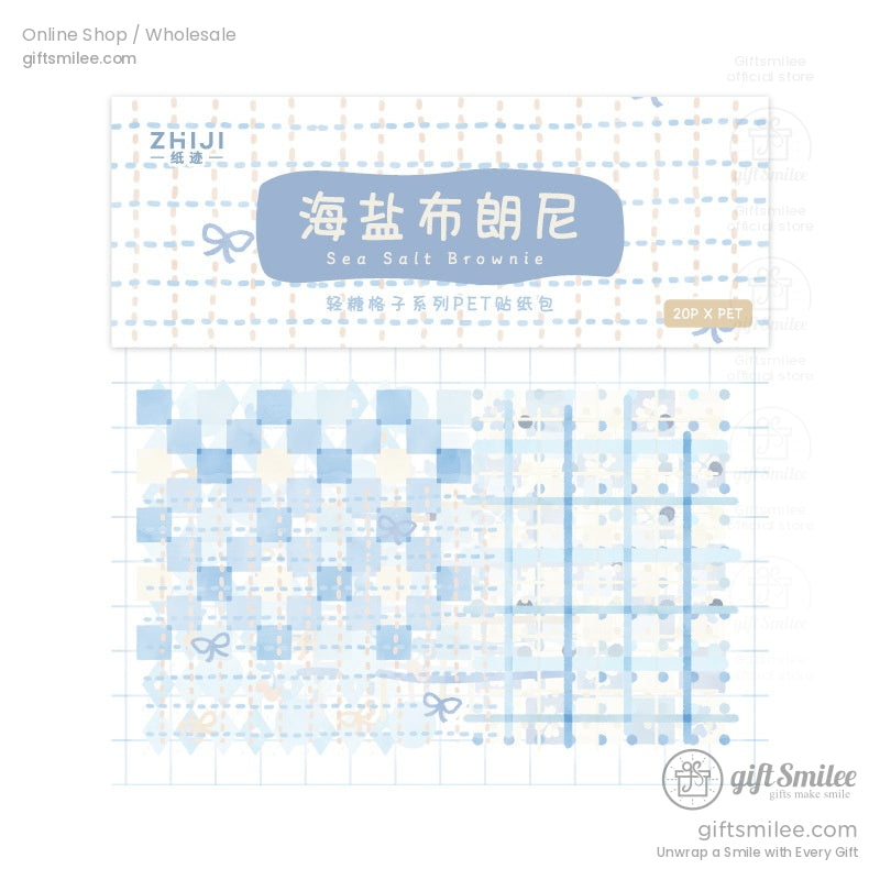 Translucent Pet Pastel Plaid Sticker Pack | KS-SA-4327