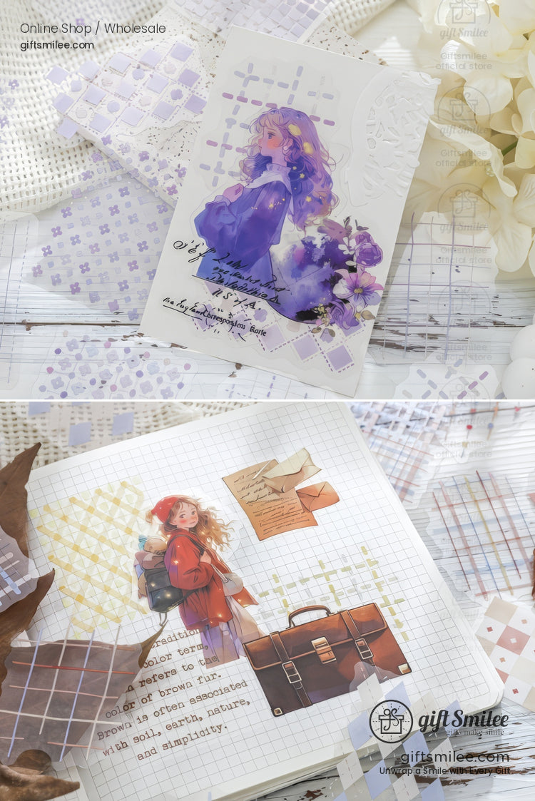 Translucent Pet Pastel Plaid Sticker Pack | KS-SA-4327