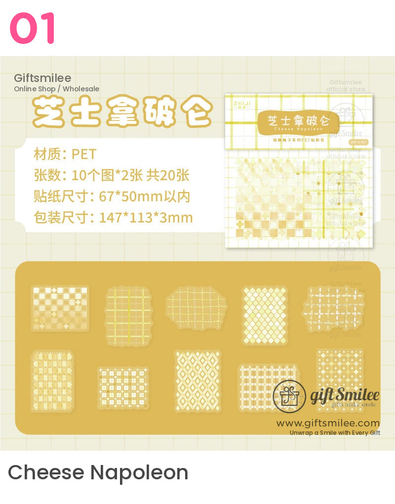 Translucent Pet Pastel Plaid Sticker Pack | KS-SA-4327