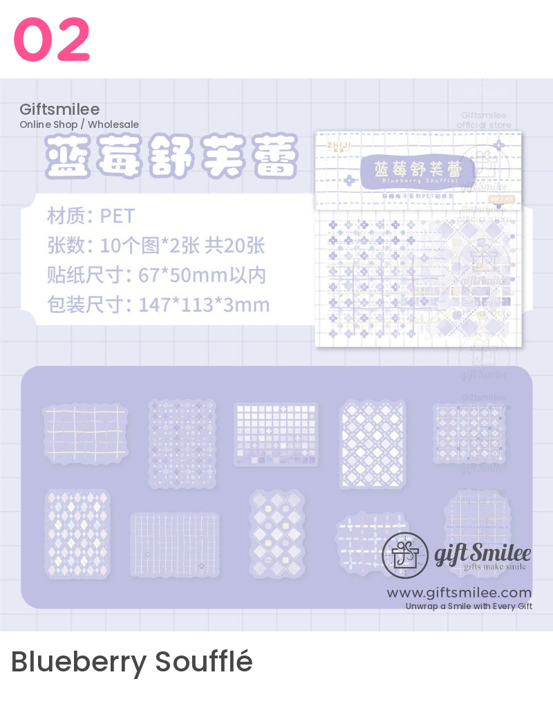 Translucent Pet Pastel Plaid Sticker Pack | KS-SA-4327