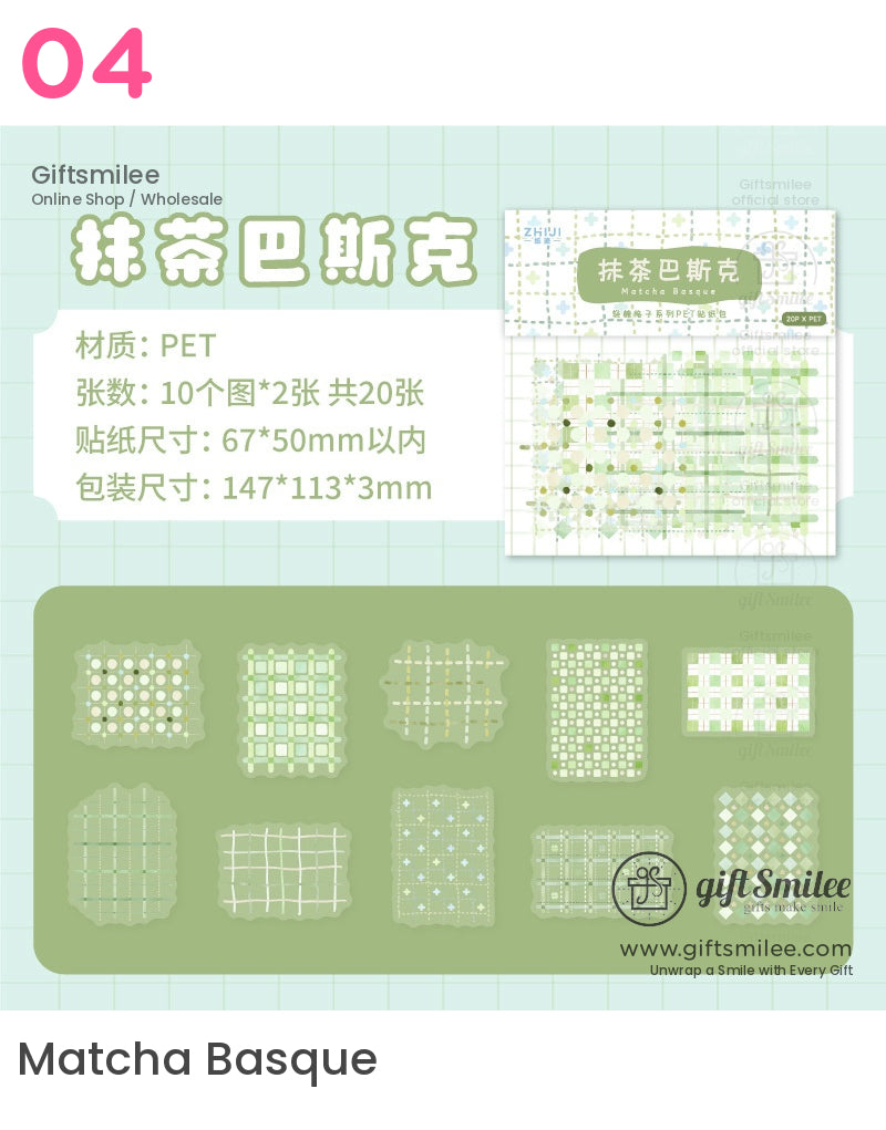 Translucent Pet Pastel Plaid Sticker Pack | KS-SA-4327