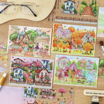 Matte Pet Overlay Die‑Cut Layerable Scenes 3D Scene Stickers | KS-SA-4330