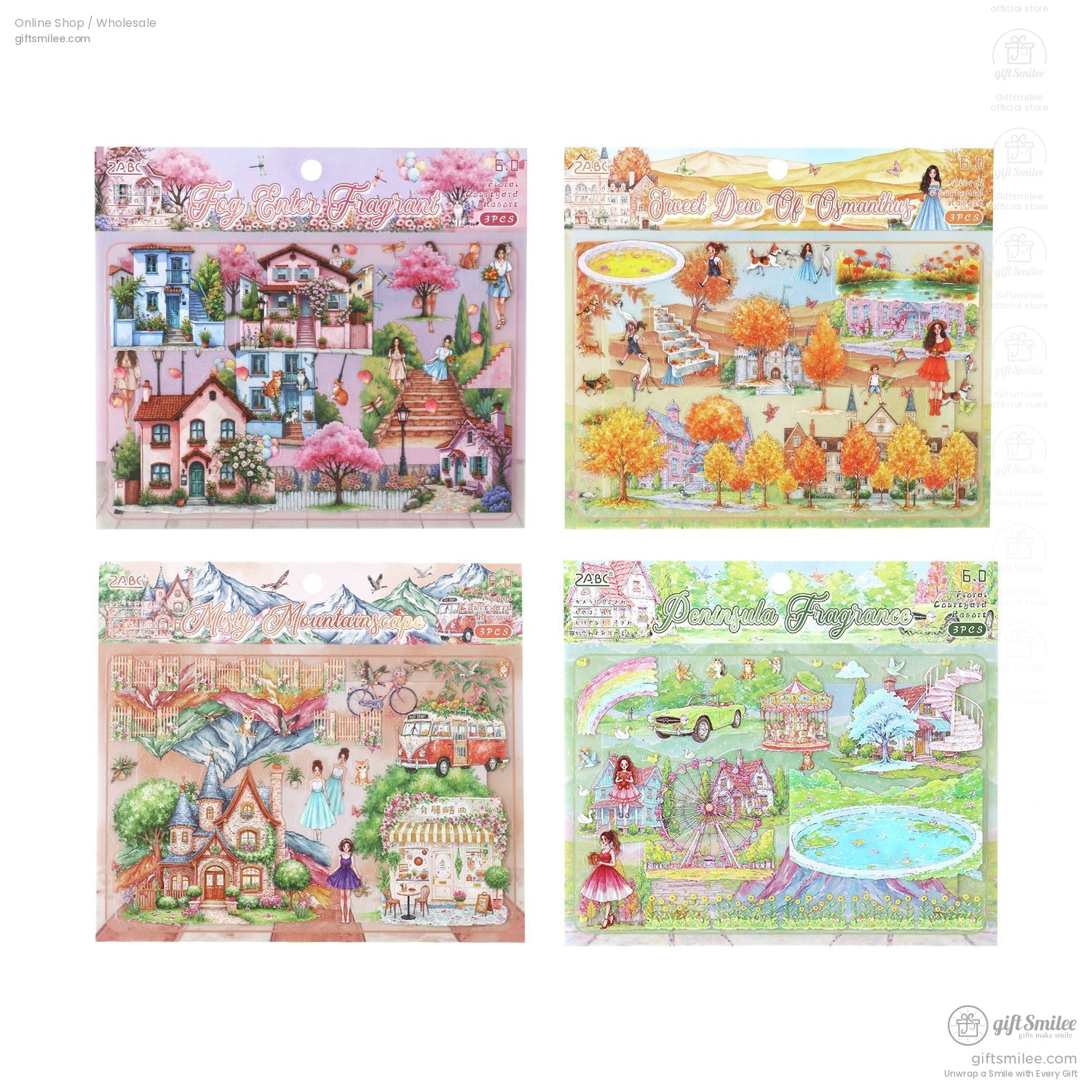 Matte Pet Overlay Die‑Cut Layerable Scenes 3D Scene Stickers | KS-SA-4330