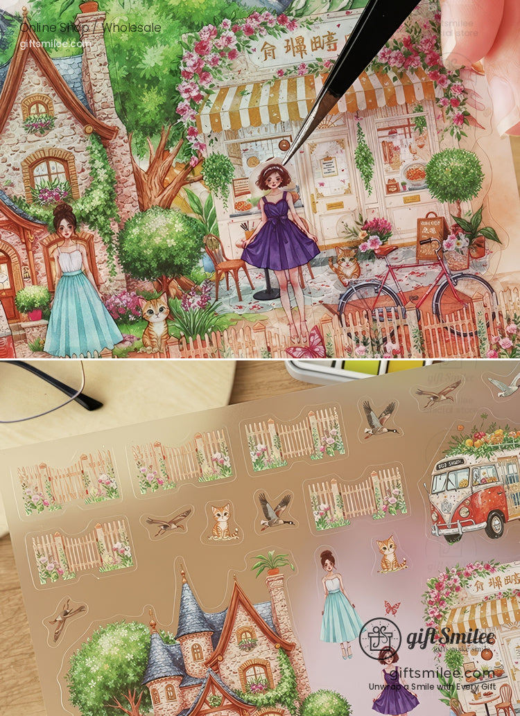 Matte Pet Overlay Die‑Cut Layerable Scenes 3D Scene Stickers | KS-SA-4330