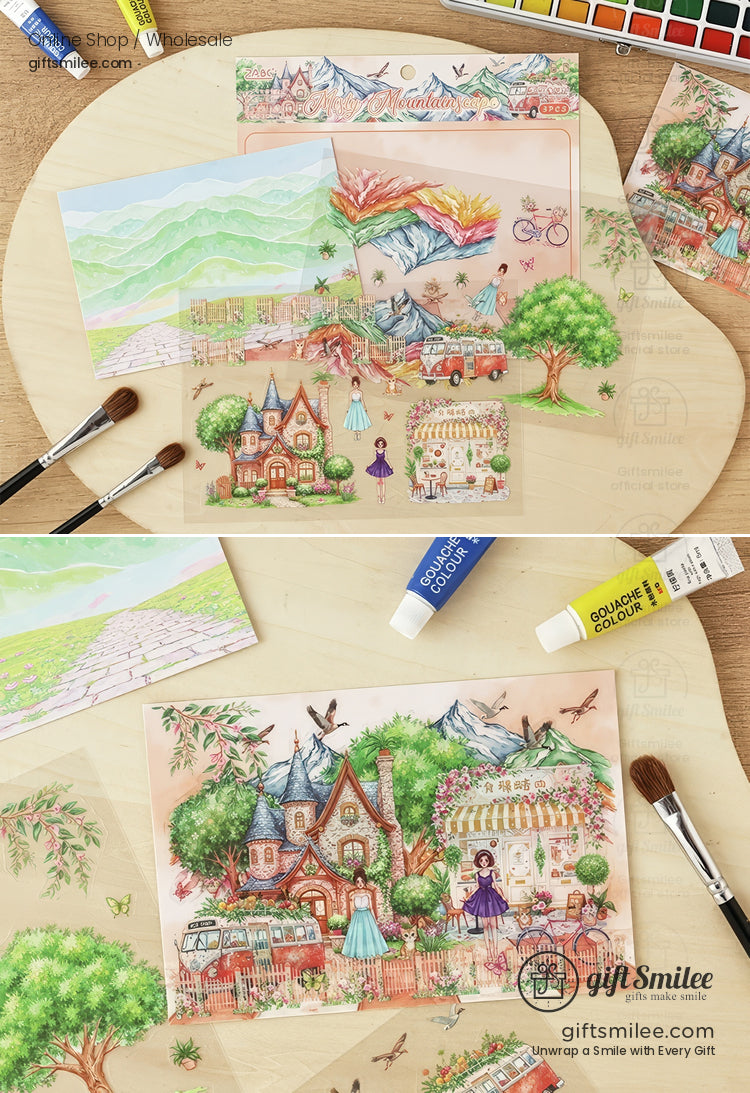 Matte Pet Overlay Die‑Cut Layerable Scenes 3D Scene Stickers | KS-SA-4330