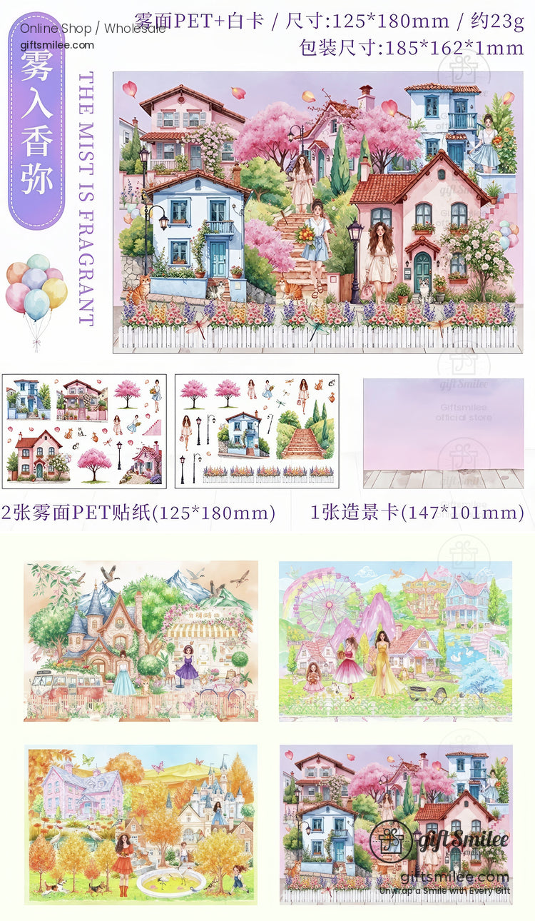 Matte Pet Overlay Die‑Cut Layerable Scenes 3D Scene Stickers | KS-SA-4330