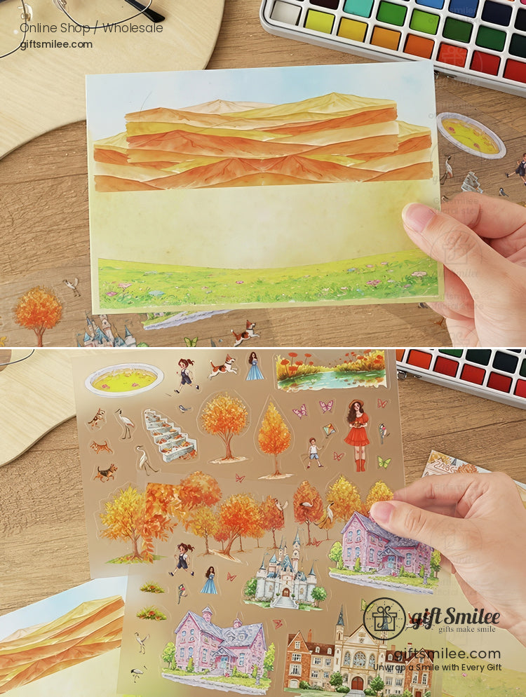 Matte Pet Overlay Die‑Cut Layerable Scenes 3D Scene Stickers | KS-SA-4330