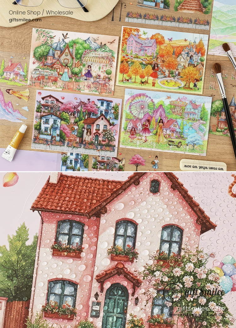 Matte Pet Overlay Die‑Cut Layerable Scenes 3D Scene Stickers | KS-SA-4330