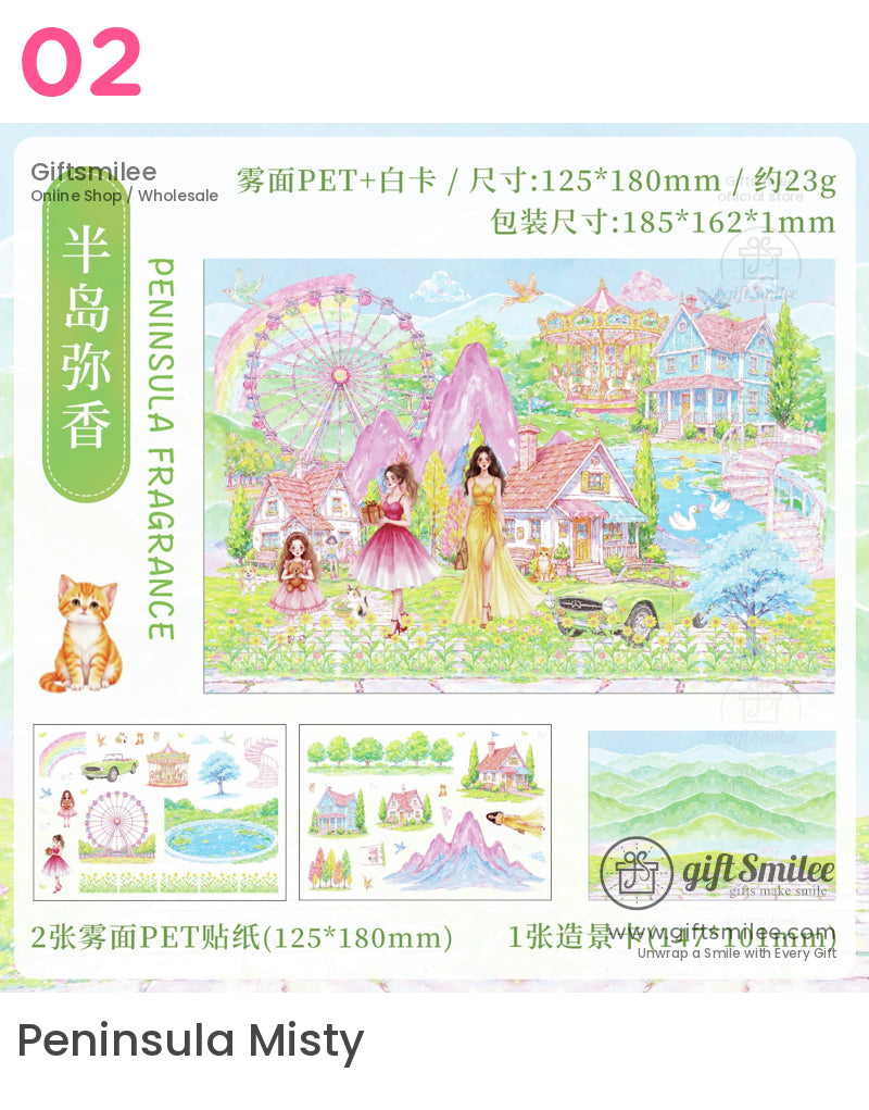 Matte Pet Overlay Die‑Cut Layerable Scenes 3D Scene Stickers | KS-SA-4330