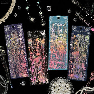 Pet Holographic Silver Foil Borders Decorative Stickers | KS-SA-4331