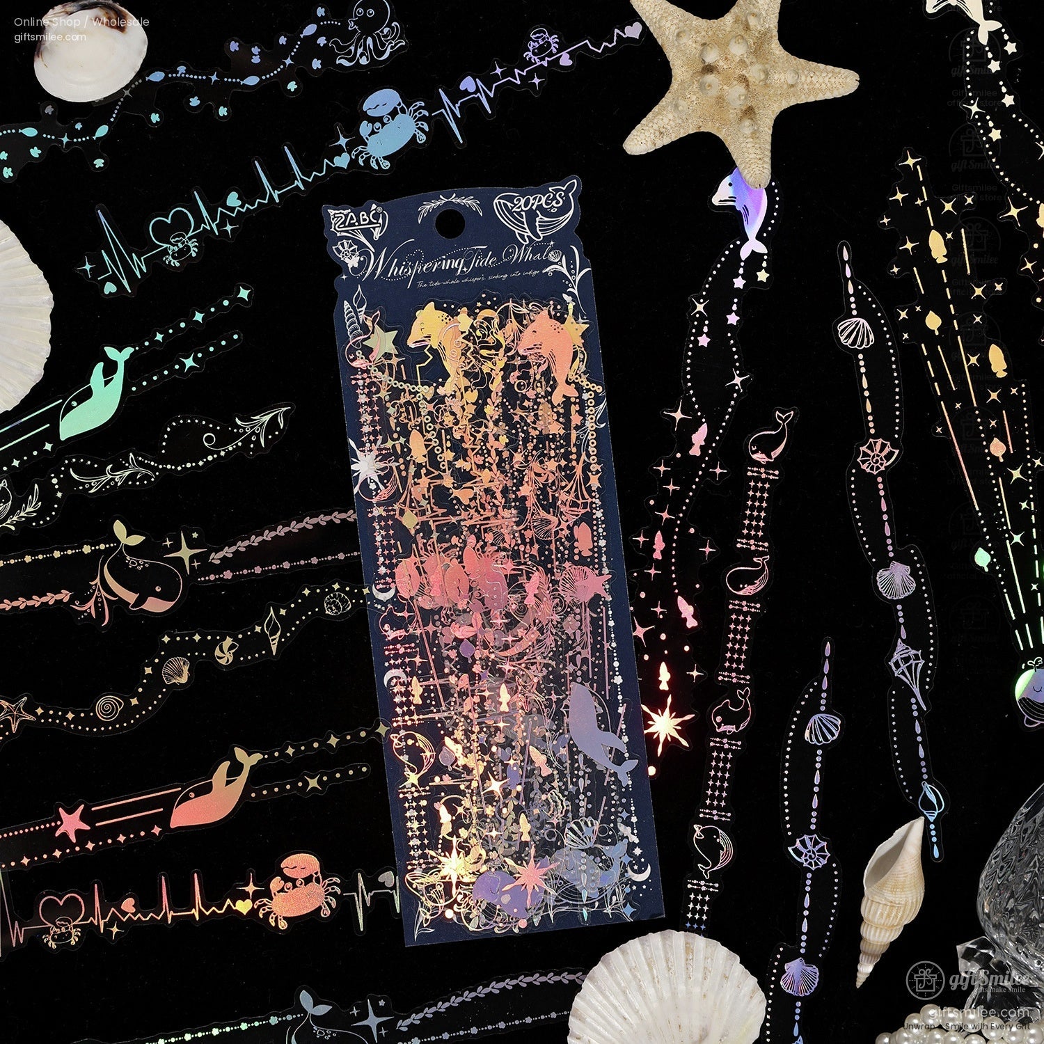 Pet Holographic Silver Foil Borders Decorative Stickers | KS-SA-4331