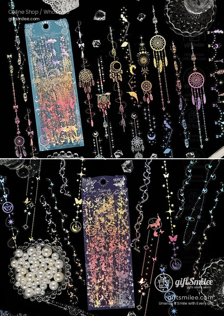 Pet Holographic Silver Foil Borders Decorative Stickers | KS-SA-4331