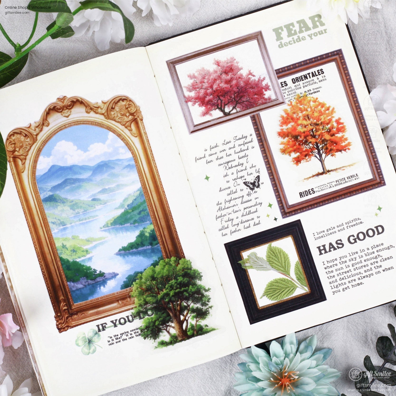 Matte Pet Die-Cut Transparent Tree Illustrations Decorative Stickers | KS-SA-4333