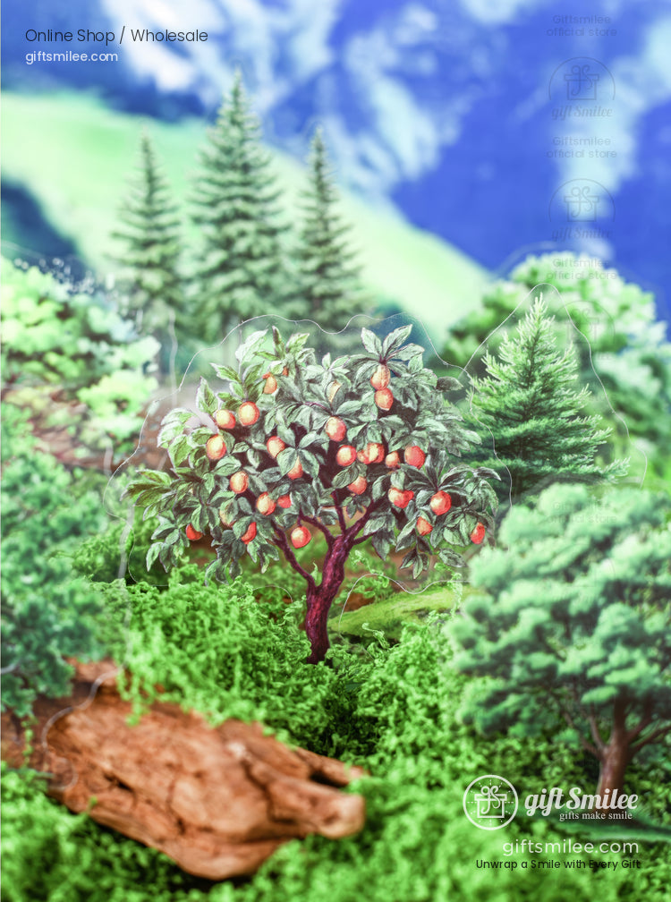 Matte Pet Die-Cut Transparent Tree Illustrations Decorative Stickers | KS-SA-4333