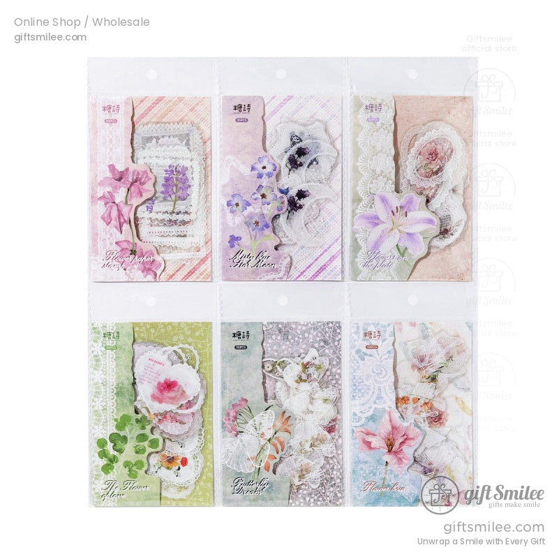 Pet Transparent Lace Overlay Floral Decorative Stickers | KS-SA-4334