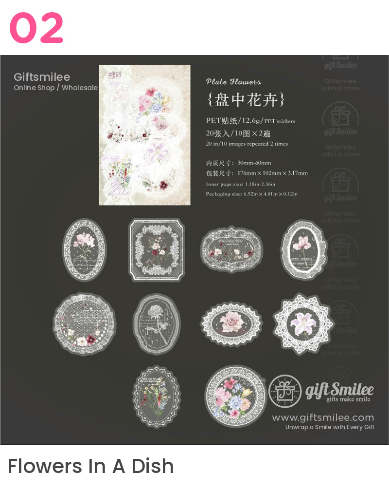 Pet Transparent Lace Overlay Floral Decorative Stickers | KS-SA-4334
