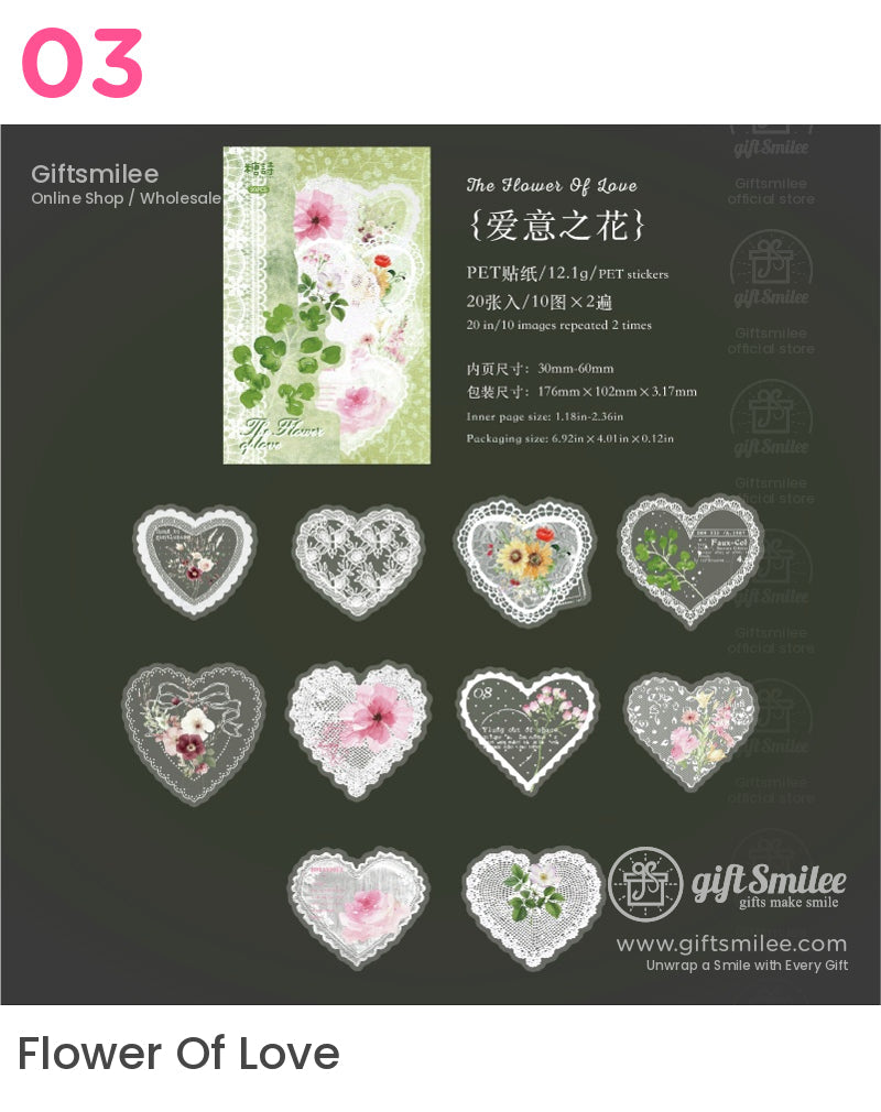 Pet Transparent Lace Overlay Floral Decorative Stickers | KS-SA-4334