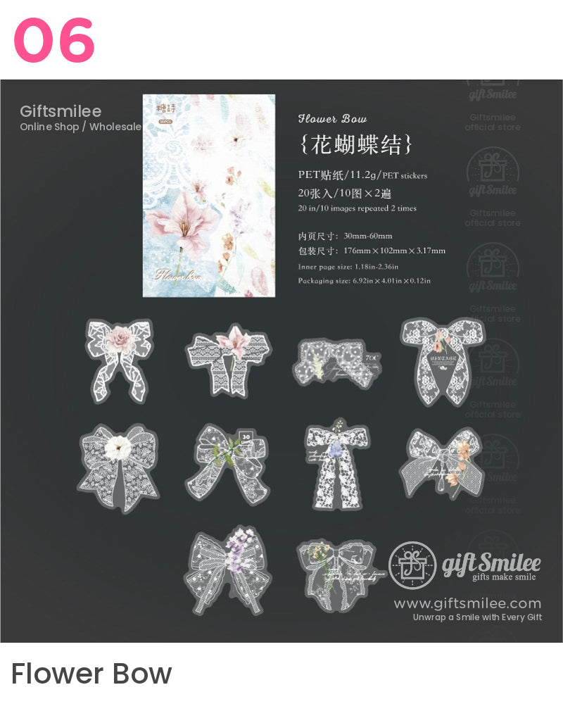 Pet Transparent Lace Overlay Floral Decorative Stickers | KS-SA-4334