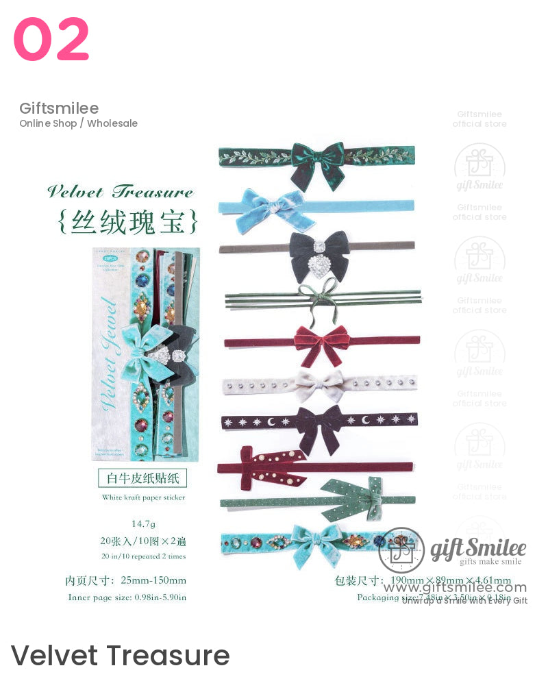 Textured Ribbon Bow Die‑Cut Decorative Sticker Set | KS-SA-4335