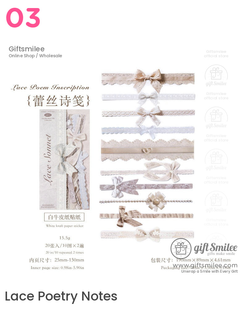 Textured Ribbon Bow Die‑Cut Decorative Sticker Set | KS-SA-4335