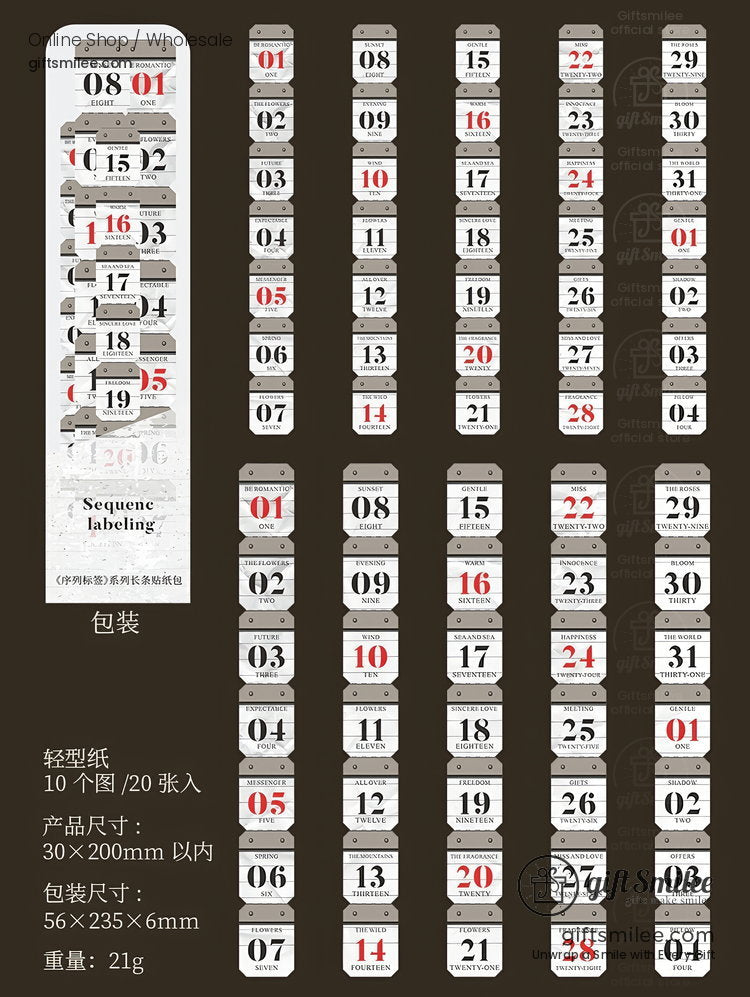 Minimalist numbered sticky notes in black red and white with sequential labeling lightweight paper and slim design