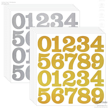 2-Inch Foil Gold Waterproof Adhesive Number Stickers | KS-SA-4366