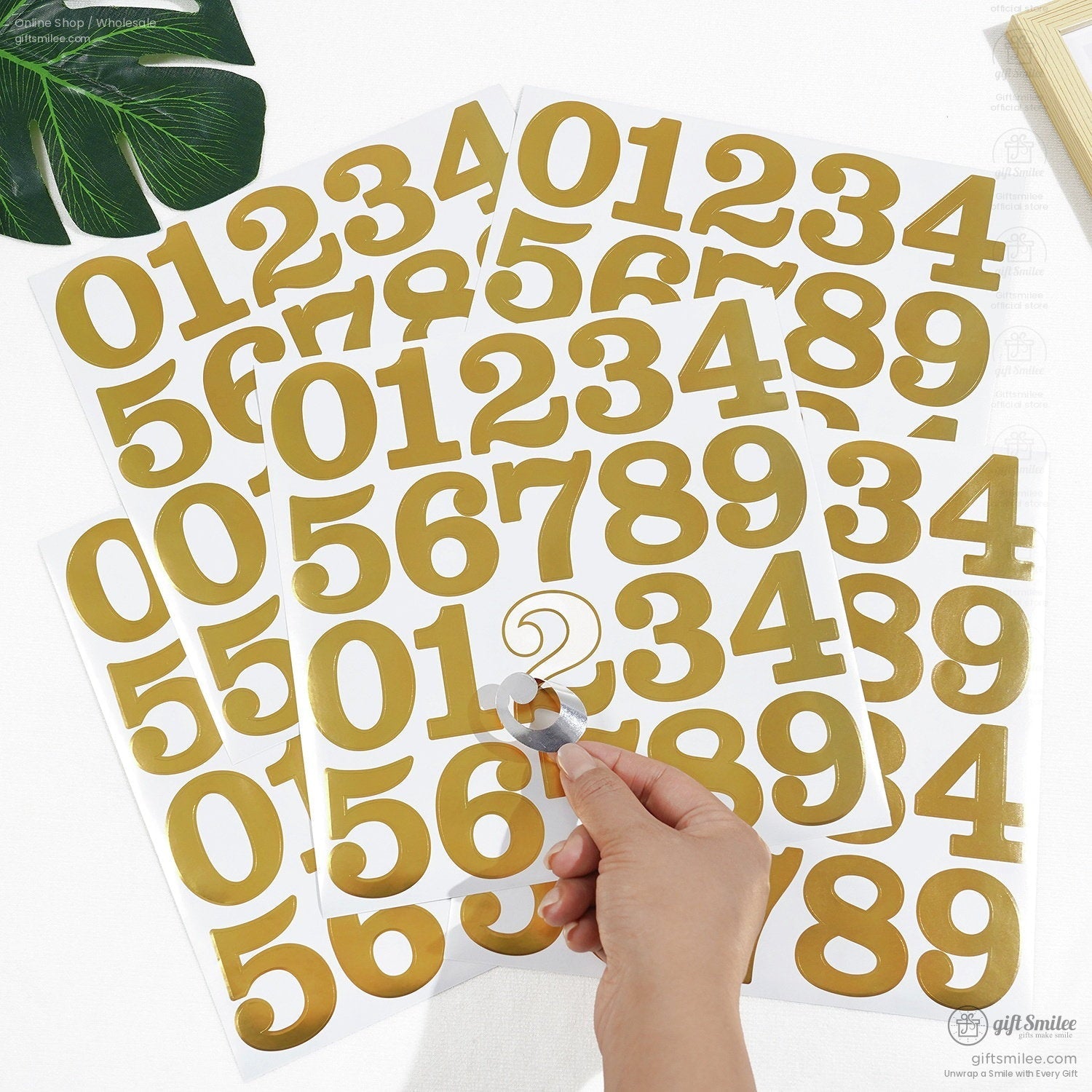 2-Inch Foil Gold Waterproof Adhesive Number Stickers | KS-SA-4366