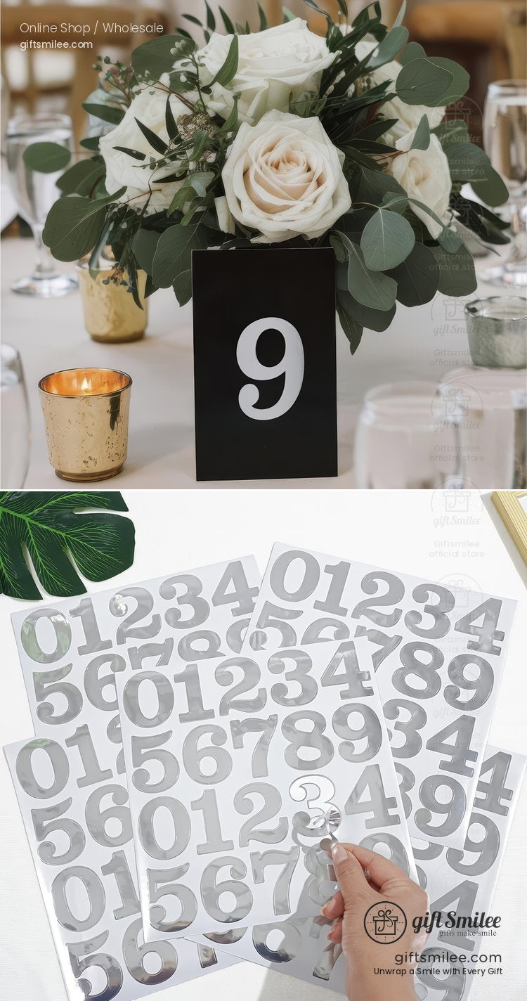 2-Inch Foil Gold Waterproof Adhesive Number Stickers | KS-SA-4366