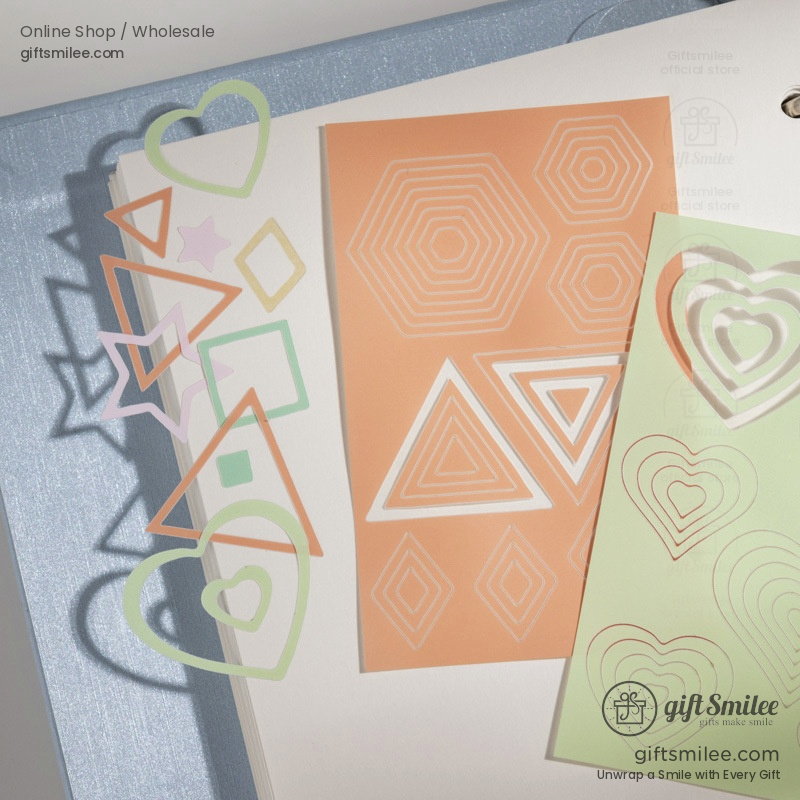 Pastel Die‑Cut Hollow Geometric Borders Sticker Pack | KS-SA-4377