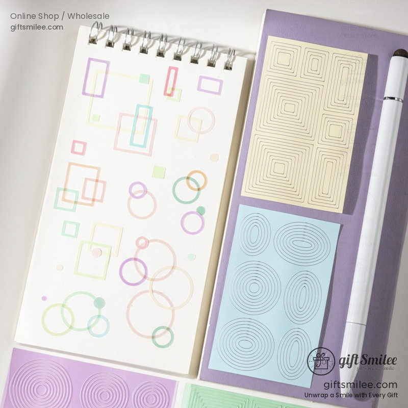Pastel Die‑Cut Hollow Geometric Borders Sticker Pack | KS-SA-4377