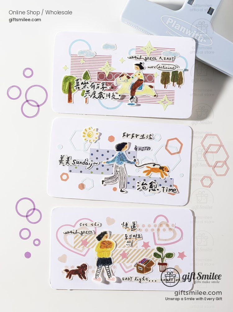 Pastel Die‑Cut Hollow Geometric Borders Sticker Pack | KS-SA-4377