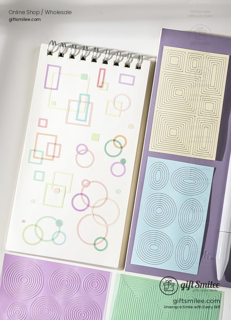 Pastel Die‑Cut Hollow Geometric Borders Sticker Pack | KS-SA-4377