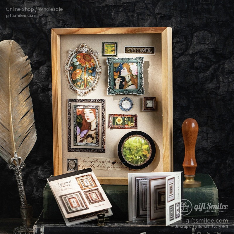 Vintage Gilded Frame Pet Clear Layers Decorative Frame Sticker Book | KS-SA-4378