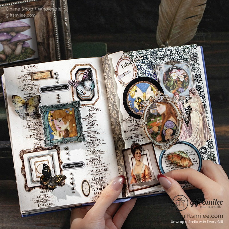 Vintage Gilded Frame Pet Clear Layers Decorative Frame Sticker Book | KS-SA-4378