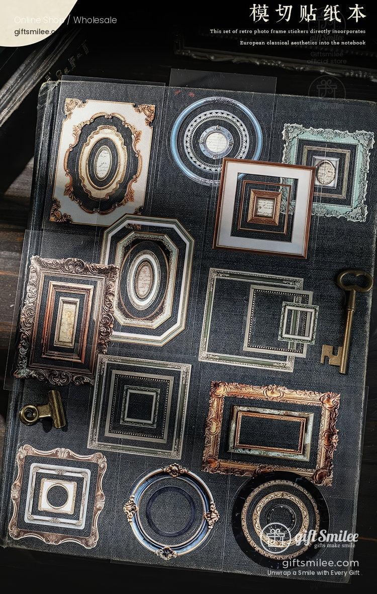 Vintage Gilded Frame Pet Clear Layers Decorative Frame Sticker Book | KS-SA-4378