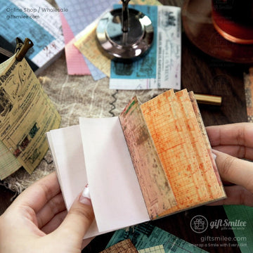 Vintage Ledger Print Adhesive Sheets Sticker Paper Pad | KS-SA-4380