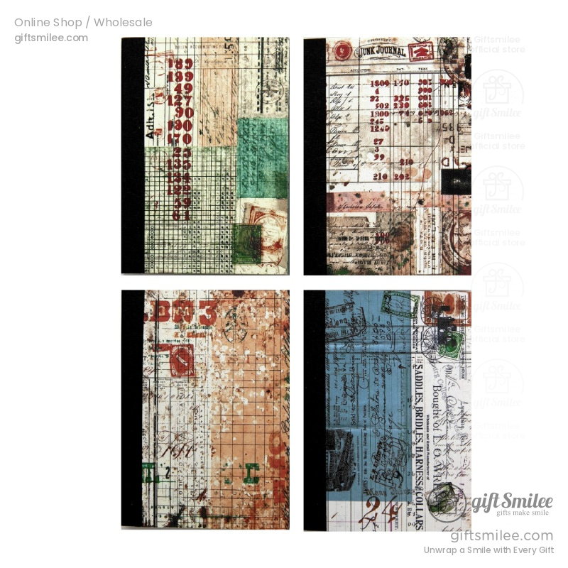 Vintage Ledger Print Adhesive Sheets Sticker Paper Pad | KS-SA-4380