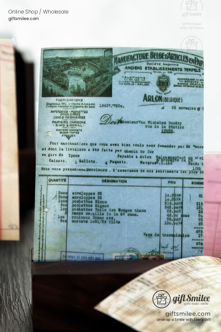 Vintage Ledger Print Adhesive Sheets Sticker Paper Pad | KS-SA-4380