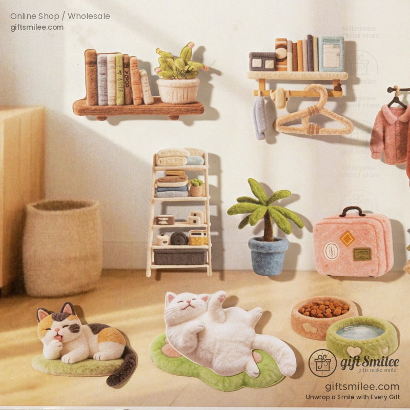 3D Flocked Puffy Hard Cardstock Die-Cut Decorative Sticker Pack | KS-SA-4382