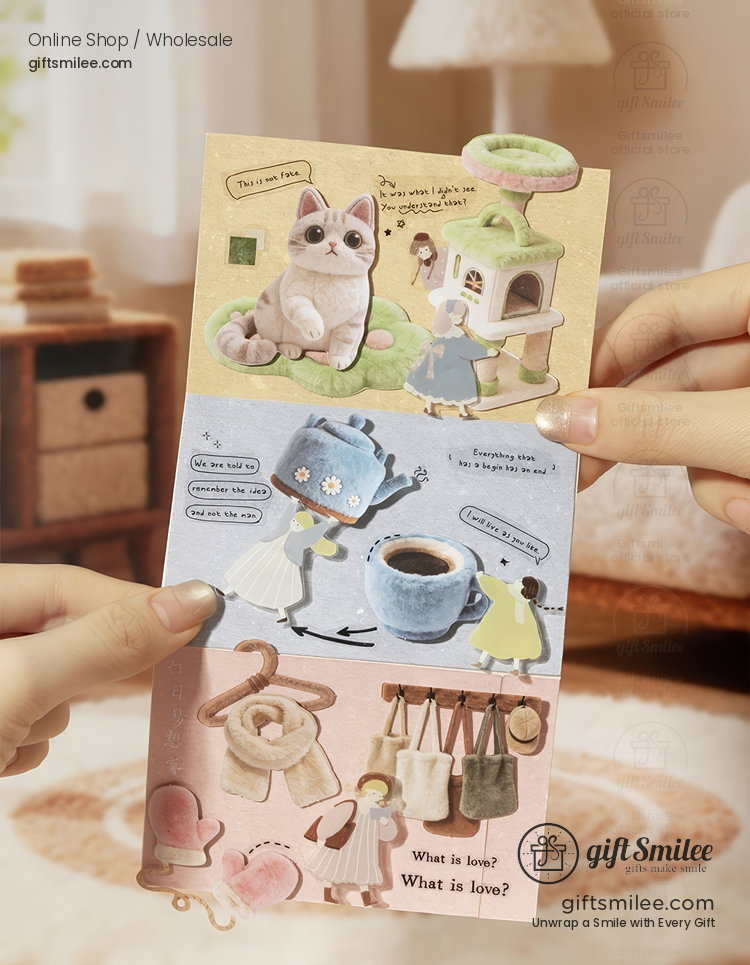 3D Flocked Puffy Hard Cardstock Die-Cut Decorative Sticker Pack | KS-SA-4382