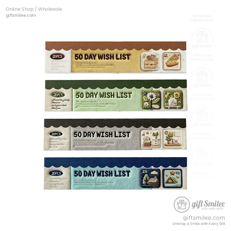 Embroidery-Texture Numbered 50-Day Matte Sticker Book | KS-SA-4383