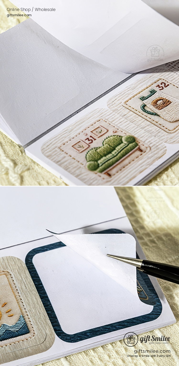 Embroidery-Texture Numbered 50-Day Matte Sticker Book | KS-SA-4383